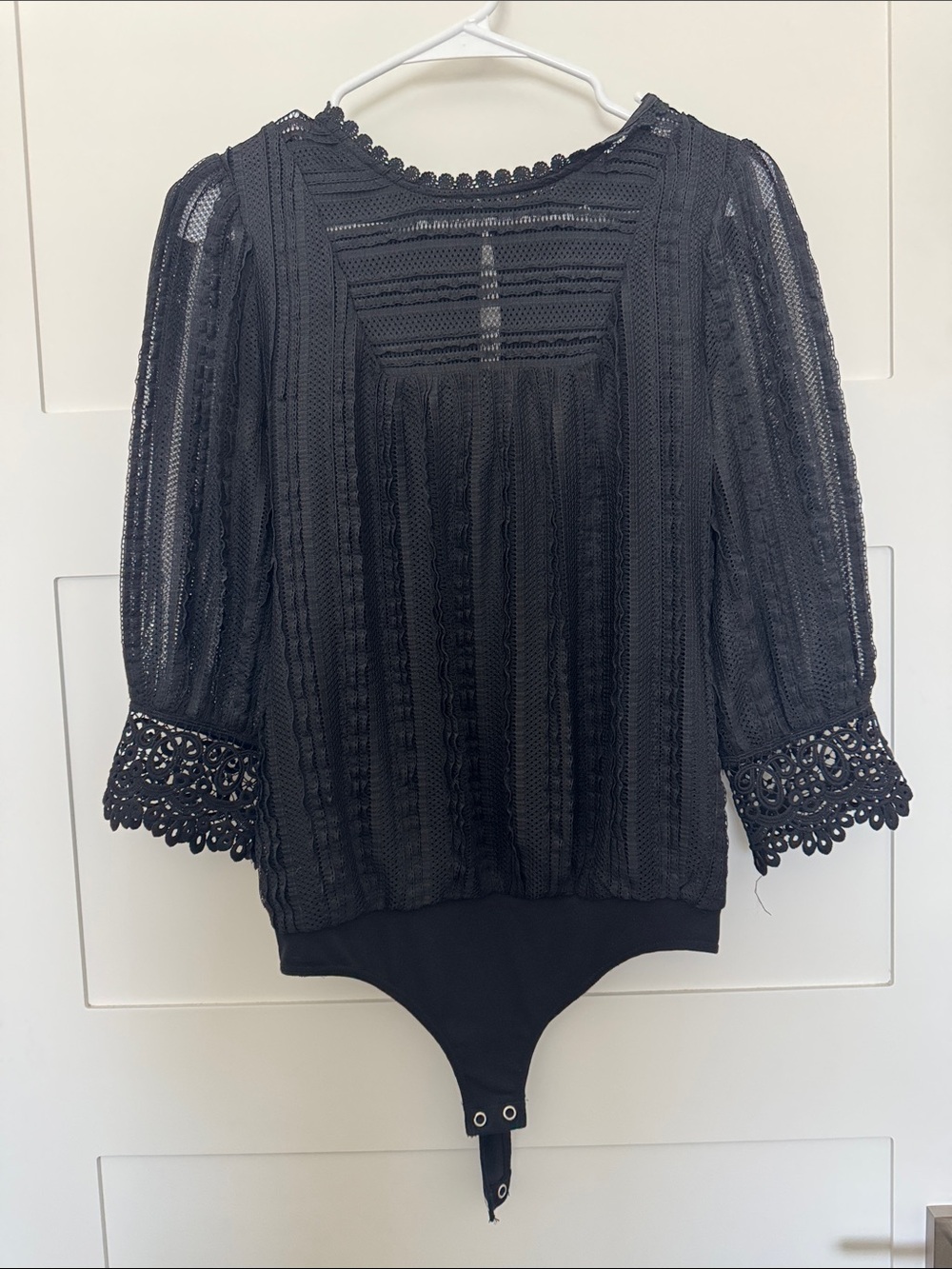 Express Black Lace Sleeve Bodysuit